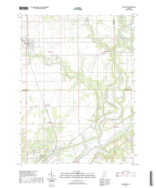 Brookston Indiana US Topo Map Image