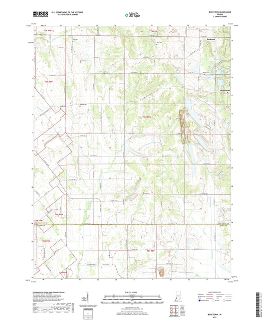 Bucktown Indiana US Topo Map Image