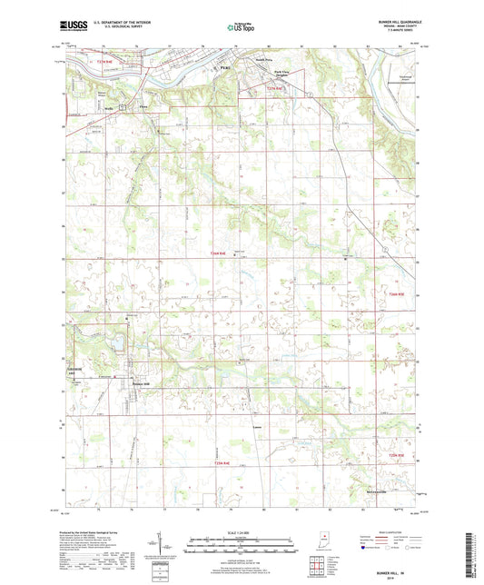 Bunker Hill Indiana US Topo Map Image
