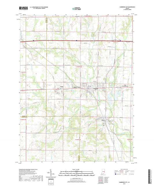 Cambridge City Indiana US Topo Map Image