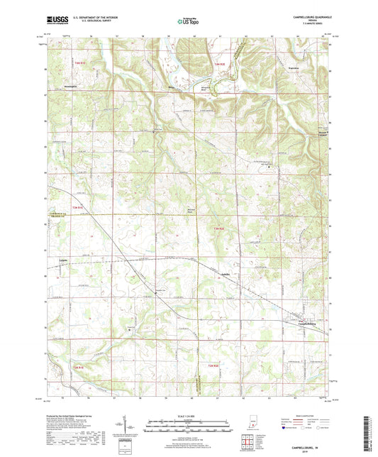 Campbellsburg Indiana US Topo Map Image