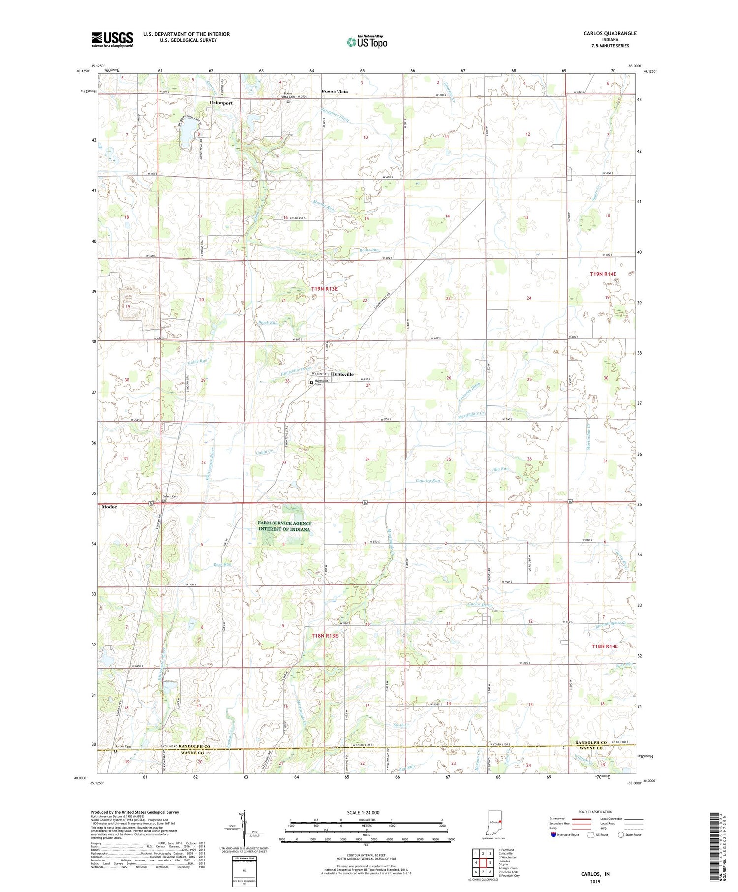 Carlos Indiana US Topo Map Image