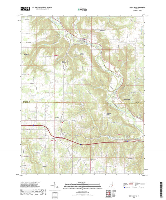 Cedar Grove Indiana US Topo Map Image