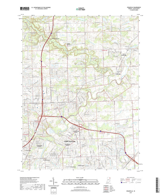 Cedarville Indiana US Topo Map Image