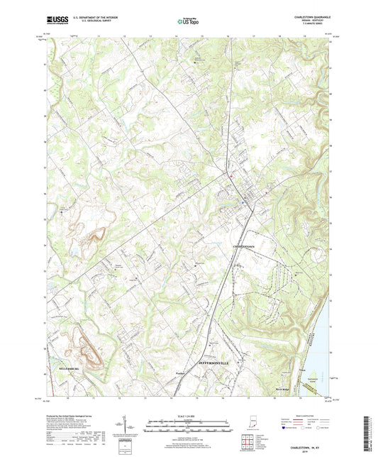 Charlestown Indiana US Topo Map Image