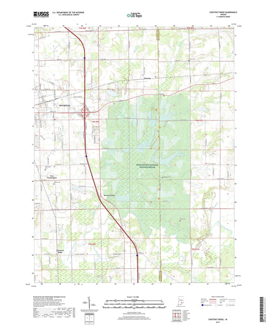 Chestnut Ridge Indiana US Topo Map Image