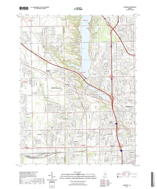 Clermont Indiana US Topo Map Image