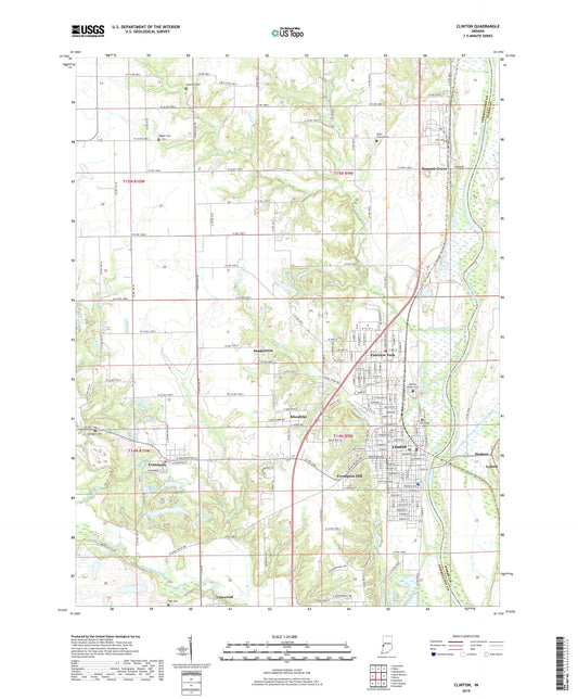 Clinton Indiana US Topo Map Image