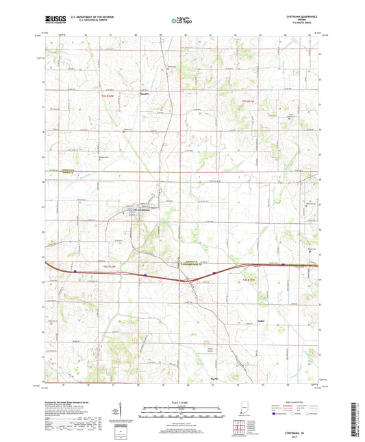 Cynthiana Indiana US Topo Map Image