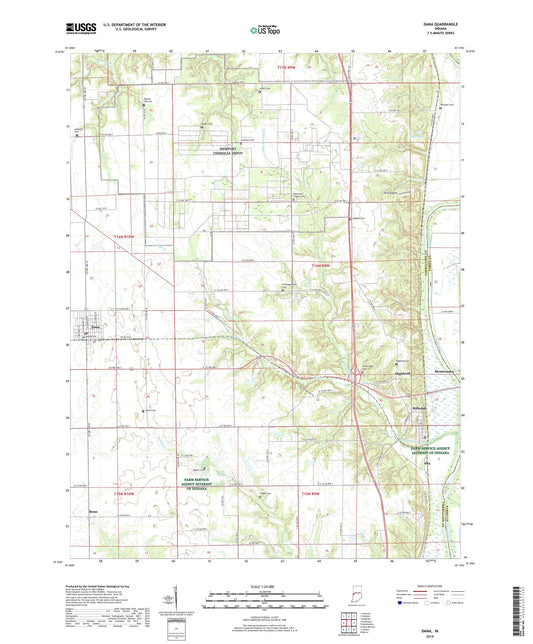 Dana Indiana US Topo Map Image