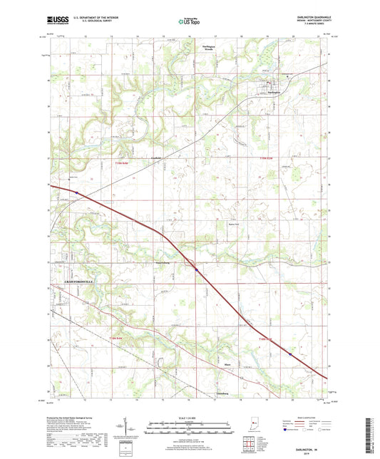 Darlington Indiana US Topo Map Image