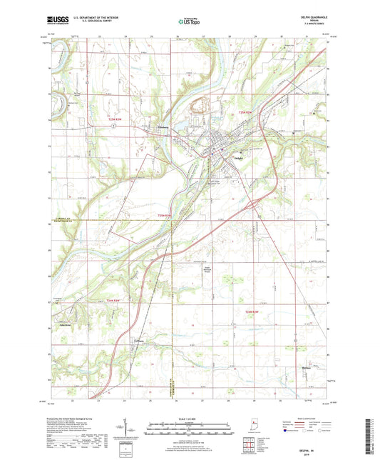 Delphi Indiana US Topo Map Image