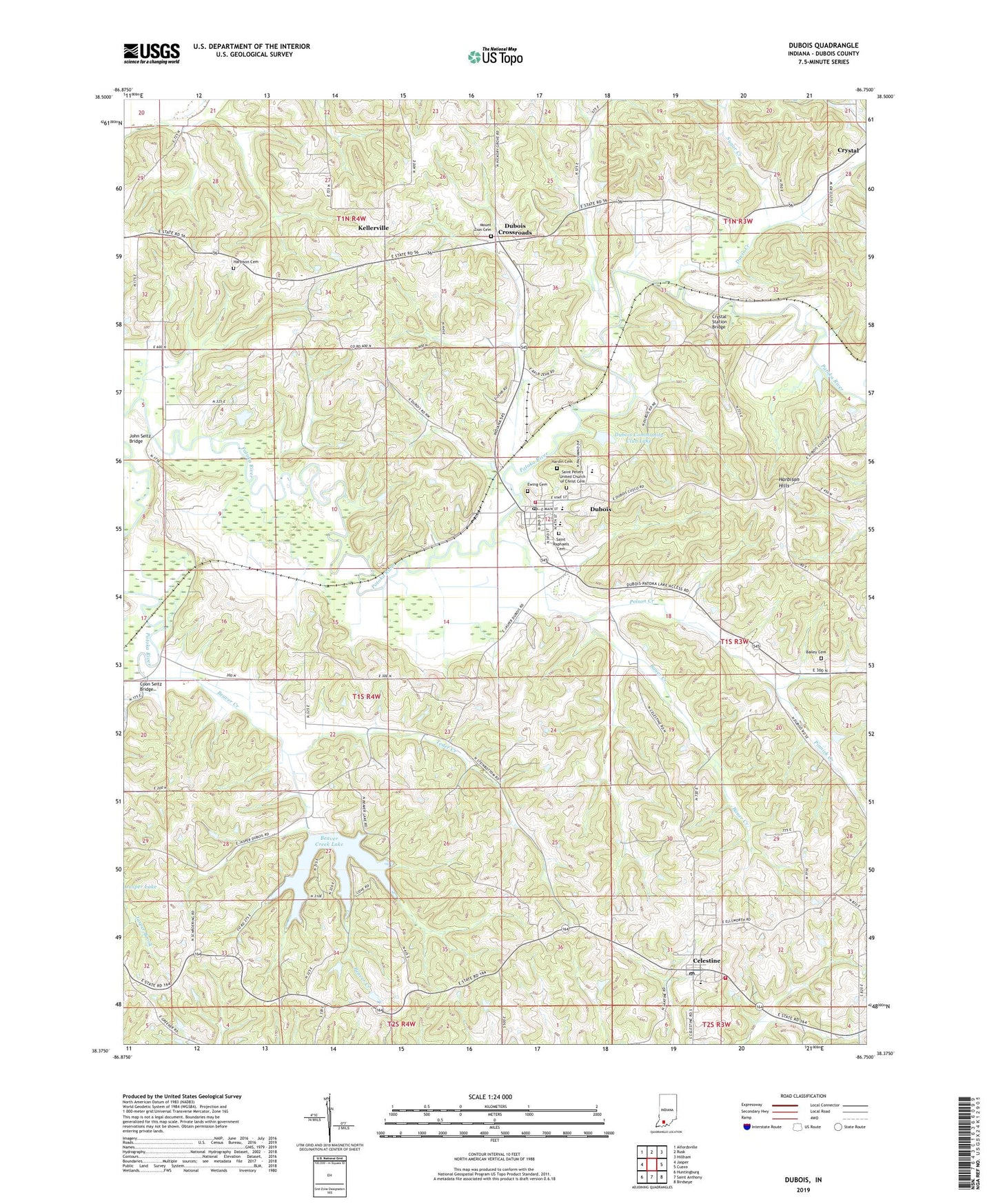 Dubois Indiana US Topo Map Image