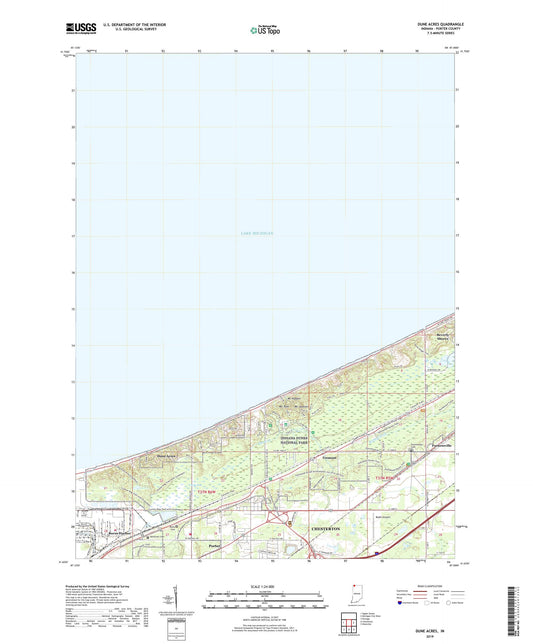 Dune Acres Indiana US Topo Map Image