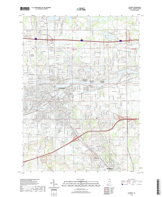 Elkhart Indiana US Topo Map Image