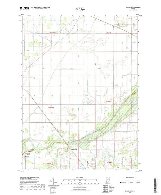English Lake Indiana US Topo Map Image