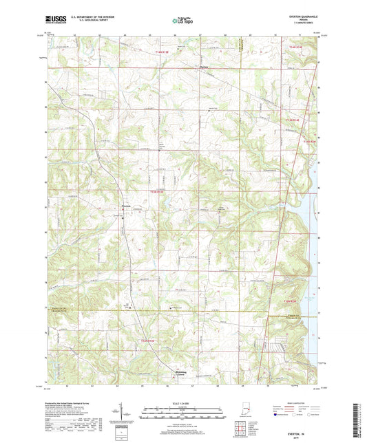 Everton Indiana US Topo Map Image