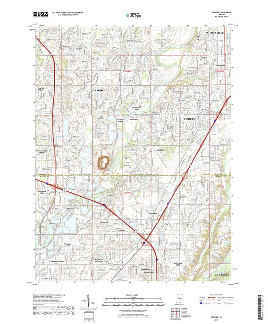 Fishers Indiana US Topo Map Image