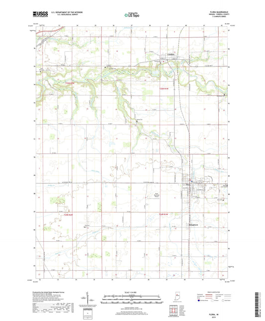 Flora Indiana US Topo Map Image