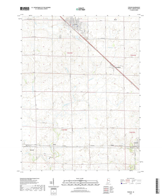 Fowler Indiana US Topo Map Image