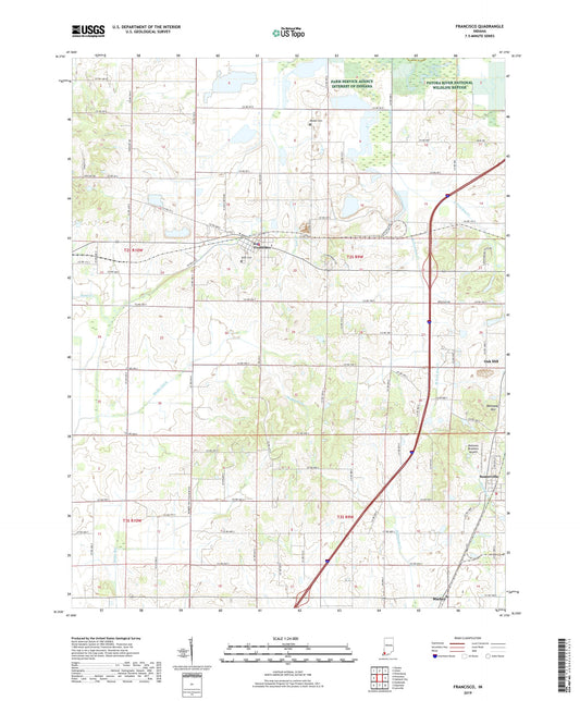 Francisco Indiana US Topo Map Image