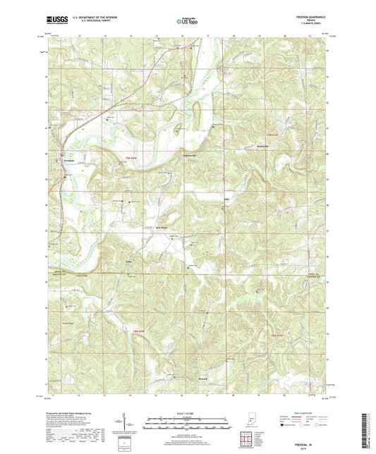 Freedom Indiana US Topo Map Image