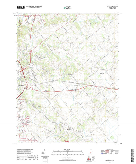 Fritchton Indiana US Topo Map Image