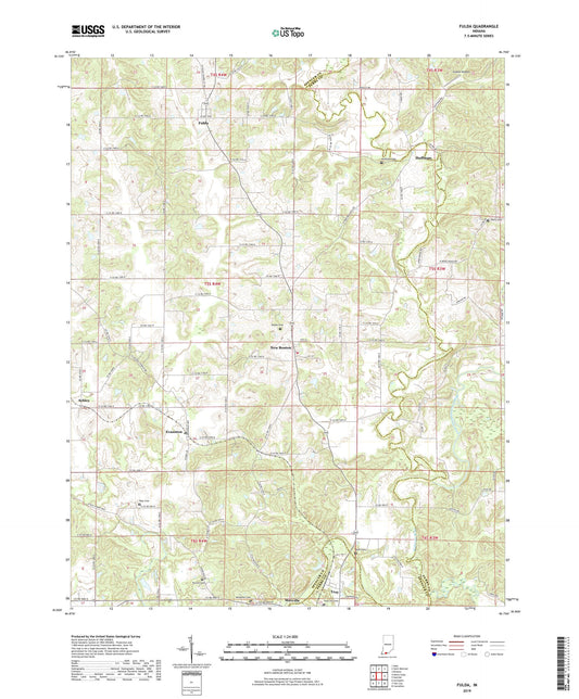 Fulda Indiana US Topo Map Image