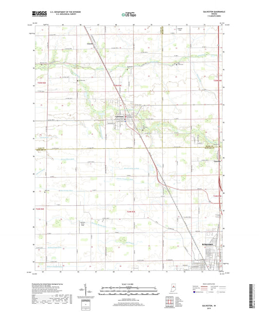 Galveston Indiana US Topo Map Image
