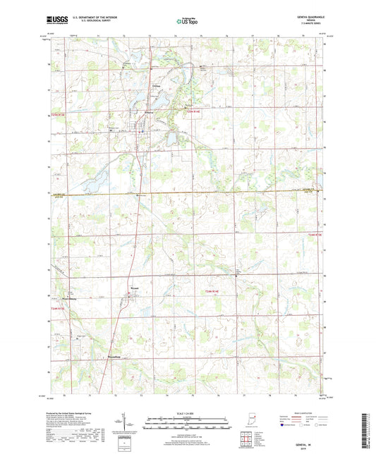 Geneva Indiana US Topo Map Image