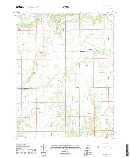 Grammer Indiana US Topo Map Image