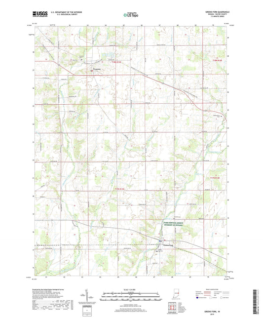 Greens Fork Indiana US Topo Map Image