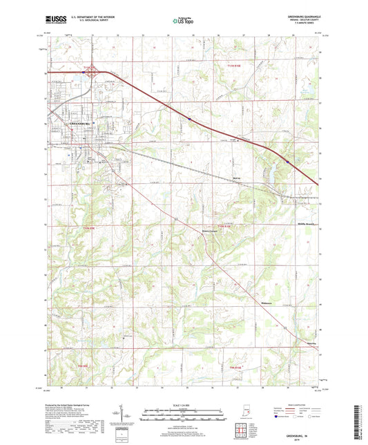 Greensburg Indiana US Topo Map Image