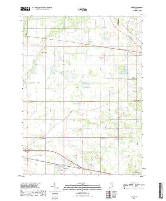 Hamlet Indiana US Topo Map Image
