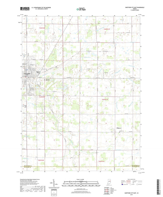 Hartford City East Indiana US Topo Map Image