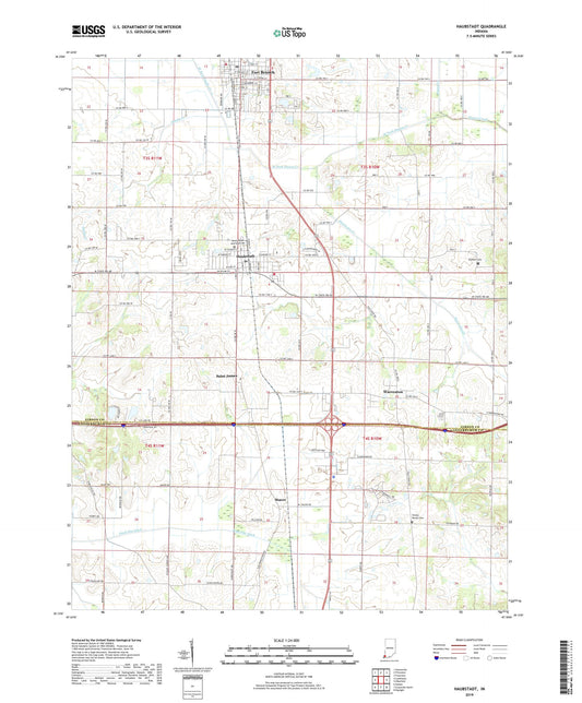 Haubstadt Indiana US Topo Map Image