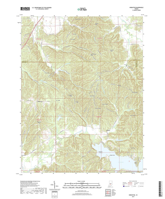 Hindustan Indiana US Topo Map Image