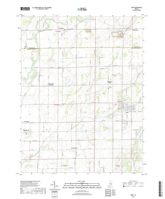 Hope Indiana US Topo Map Image