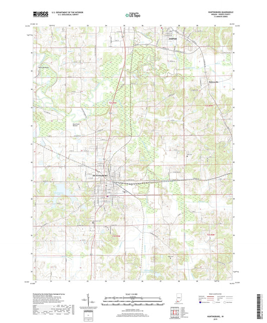 Huntingburg Indiana US Topo Map Image