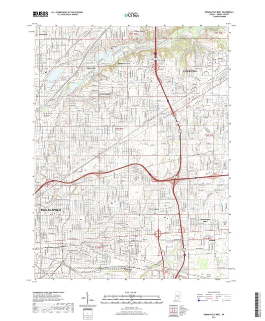 Indianapolis East Indiana US Topo Map Image