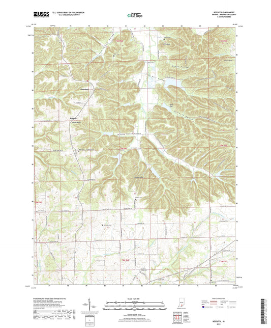 Kossuth Indiana US Topo Map Image