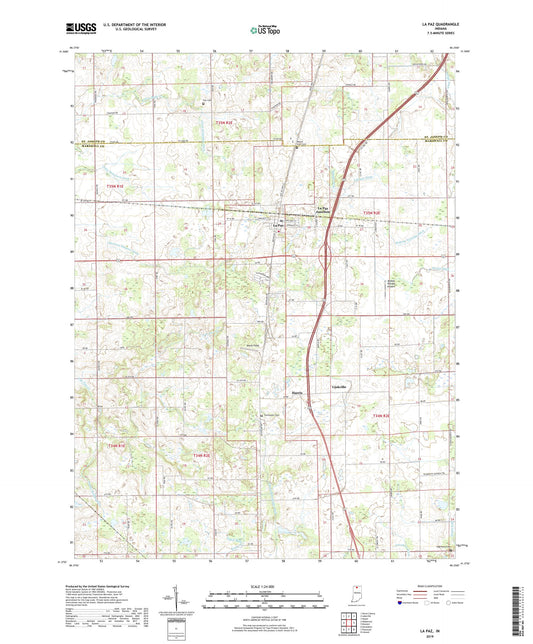 La Paz Indiana US Topo Map Image