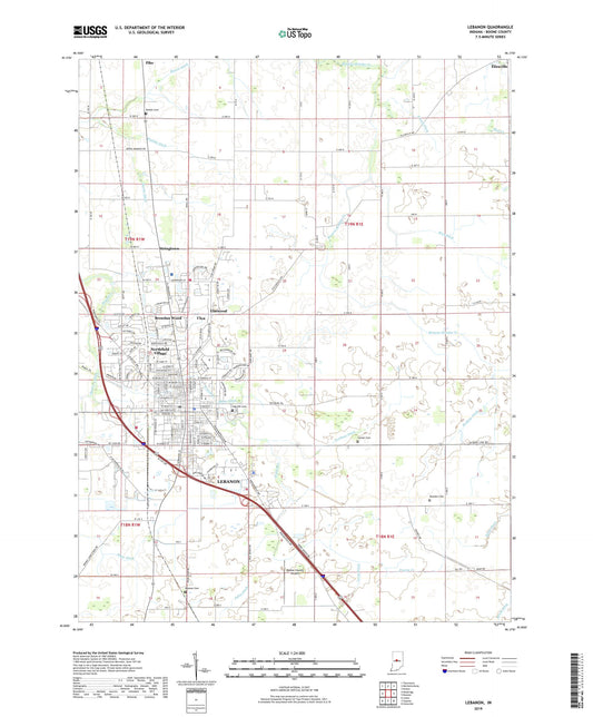 Lebanon Indiana US Topo Map Image