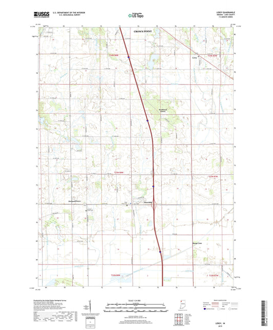 Leroy Indiana US Topo Map Image
