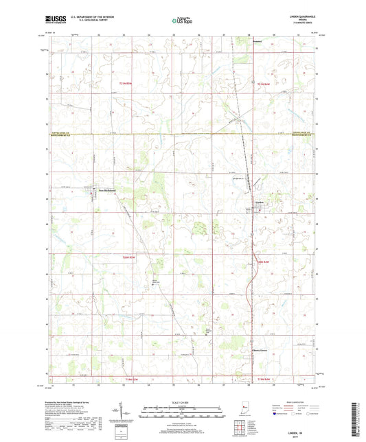 Linden Indiana US Topo Map Image