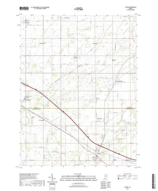 Lizton Indiana US Topo Map Image