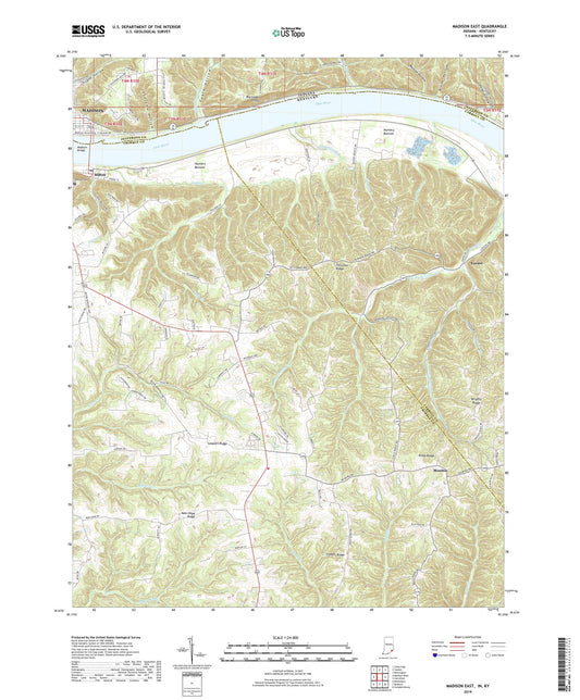 Madison East Indiana US Topo Map Image