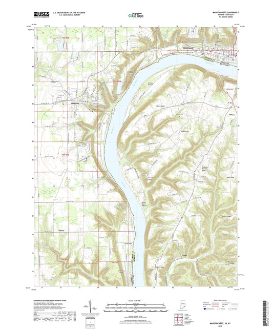 Madison West Indiana US Topo Map Image