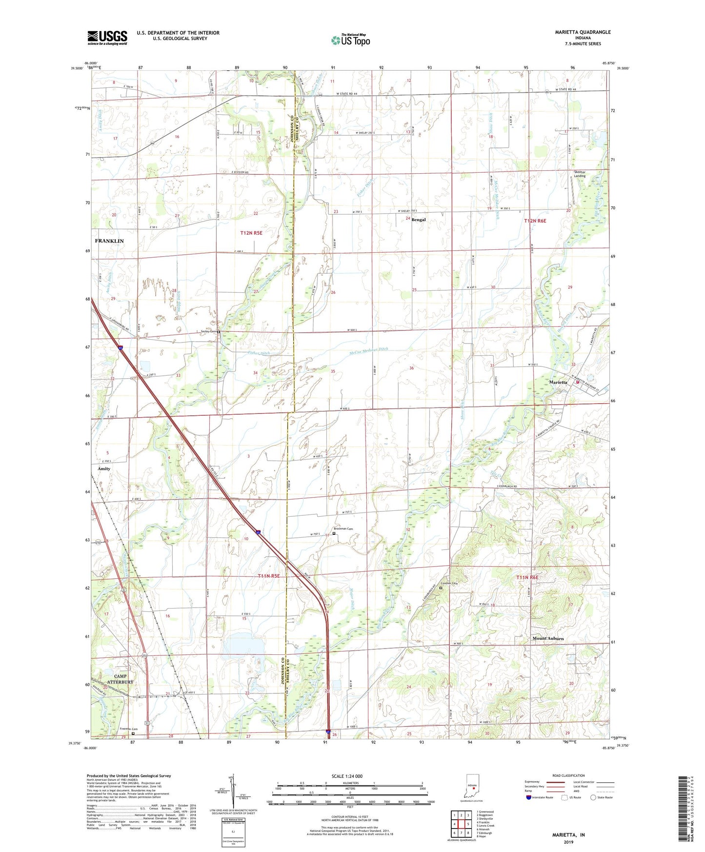 Marietta Indiana US Topo Map Image