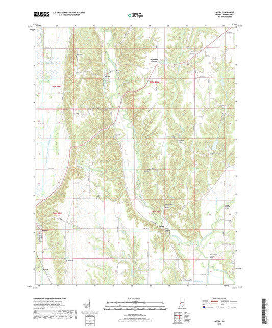 Mecca Indiana US Topo Map Image